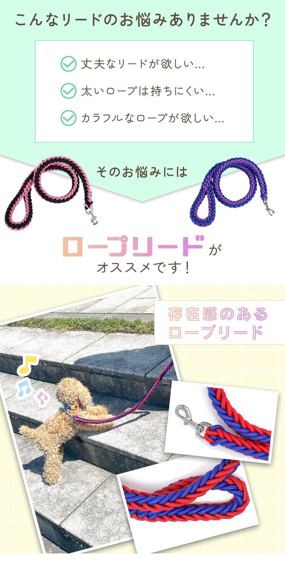 MILASIC Durable Rope Dog Leash (Rakuten)